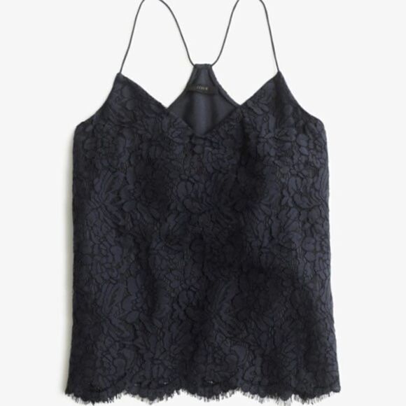 J. Crew Carrie Cami- Charcoal Grey Lace - Picture 1 of 10